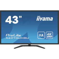 Iiyama ProLite X4373UHSU-B1 - LED monitor with TV tuner - 43" (42.5" viewable) - 3840 x 2160 4K @ 60 Hz - VA - 400 cd/m - 4000:1 - 3 ms - 2xHDMI, DisplayPort, Mini DisplayPort - speakers - matte black