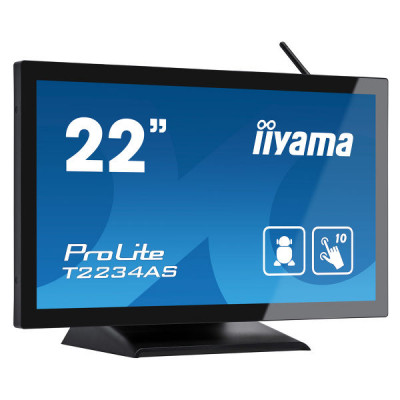 Iiyama ProLite T2234AS-B1 - Kiosk - 1 x Cortex-A17 RK3288 / 1.8 GHz - RAM 2 GB - SSD - eMMC 16 GB - Mali-T760 MP4 - GigE, RS-232C - WLAN: 802.11a/b/g/n, Bluetooth 4.0 - Android 8.1 (Oreo) - monitor: LED 21.5" 1920 x 1080 (Full HD) touchscreen