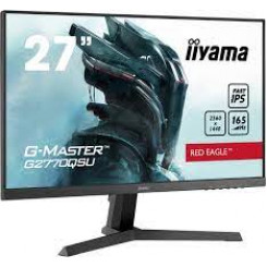 Iiyama G-MASTER Red Eagle G2770QSU-B1 - LED monitor - 27" - 2560 x 1440 WQHD @ 165 Hz - Fast IPS - 400 cd/m - 1000:1 - HDR400 - 0.5 ms - HDMI, DisplayPort - speakers - matte black