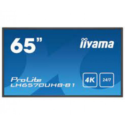 Iiyama ProLite LH6570UHB-B1 - 65" Diagonal Class (64.5" viewable) LED-backlit LCD display - digital signage - Android - 4K UHD (2160p) 3840 x 2160 - black, matte finish