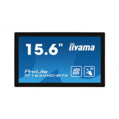 Iiyama ProLite TF1634MC-B8X - LED monitor - 15.6" - open frame - touchscreen - 1920 x 1080 Full HD (1080p) @ 60 Hz - IPS - 450 cd/m - 700:1 - 25 ms - HDMI, VGA, DisplayPort - black, matte