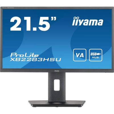 Iiyama ProLite XB2283HSU-B1 - LED monitor - 21.5" - 1920 x 1080 Full HD (1080p) @ 75 Hz - VA - 250 cd/m² - 3000:1 - 1 ms - HDMI, DisplayPort - speakers - black, matte 