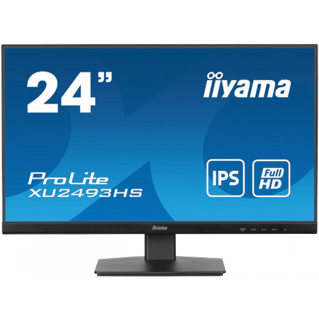 Iiyama ProLite XU2493HS-B6 - LED monitor - 24" (23.8" viewable) - 1920 x 1080 Full HD (1080p) @ 100 Hz - IPS - 250 cd/m - 1300:1 - 0.5 ms - HDMI, DisplayPort - speakers - black, matte