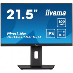 Iiyama ProLite XU2292HSU-B6 - LED monitor - 22" (21.5" viewable) - 1920 x 1080 Full HD (1080p) @ 100 Hz - IPS - 250 cd/m - 1000:1 - 0.4 ms - HDMI, DisplayPort - speakers - matte black