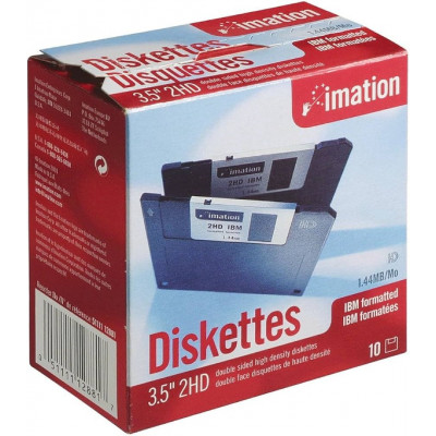 Imation 2HD Floppy Disks 51111-12881 - 1.44MB PC Formated Capacity - 10 Disk/Box