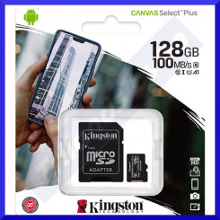 Kingston 128 GB Canvas Select Plus - Flash memory card - A1 / Video Class V10 / UHS Class 1 / Class10 - microSDXC UHS-I - NO Adapter