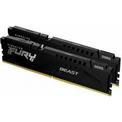Kingston FURY Beast - DDR5 - kit - 32 GB: 2 x 16 GB - DIMM 288-pin - 5200 MHz / PC5-41600 - CL36 - 1.25 V - unbuffered - on-die ECC - black