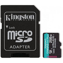 Kingston - Flash memory card (microSDXC to SD adapter included) - 256 GB - A2 / Video Class V30 / UHS-I U3 / Class10 - microSDXC UHS-I
