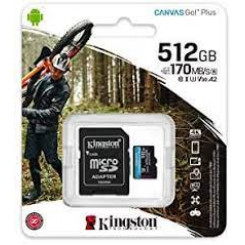 Kingston Canvas Go! Plus - Flash memory card (microSDXC to SD adapter included) - 512 GB - A2 / Video Class V30 / UHS-I U3 / Class10 - microSDXC UHS-I