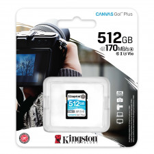 Kingston Canvas Go! Plus Flash memory card 512 GB Video Class V30 / UHS-I U3 / Class10 SDXC UHS-I