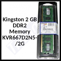 Kingston 2 GB DDR2 Memory KVR667D2N5/2G - 240-pins DIMM, 667 MHz, PC2-5300, CL5, for Intel, Asus, MSI, Gigabyte and other