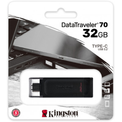 Kingston 32 GB DataTraveler 70 - USB flash drive - 32 GB - USB-C 3.2 Gen 1