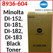 Konica Minolta MT-105B Black Original Toner Cartridges 8936-604 (2 X 410 Grams) for Minolta DI-152, DI-181, DI-182, DI-183