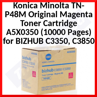 Konica Minolta TN-P48M Original Magenta Toner Cartridge A5X0350 (10000 Pages) for BIZHUB C3350, C3850