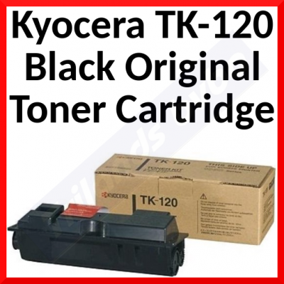 Kyocera TK-120 Black Original Toner Cartridge (7200 Pages) for Kyocera FS-1030D, 1030DN, 1030DT, 1030DTN