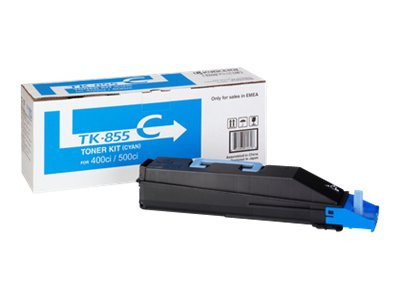 Kyocera TK-855C Cyan Toner Original Cartridge (18000 Pages) for Kyocera TaslAlfa 400ci, 500ci, 552ci