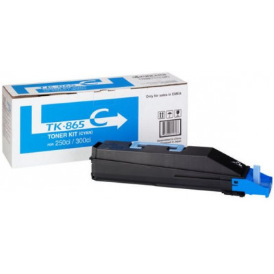 Kyocera TK-865C Cyan Original Toner Cartridge (12000 Pages) for Kyocera TaskAlfa 250, 250ci, 300, 300ci