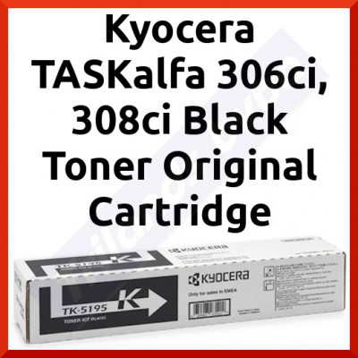 Kyocera TK-5195K Black Original Toner Cartridge (15000 Pages) for Kyocera TaskAlfa 306CI