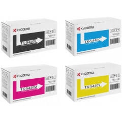 Kyocera TK-5440 CMYK (4-Toner CMYK Bundle) CYAN TK-5440C + MAGENTA TK-5440M + YELLOW TK-5440Y + BLACK TK-5440K High Yield ORIGINAL Toner Cartridges (3 X 2.200 Pages + 1 X 2.800 Pages)