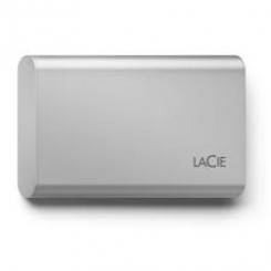 LaCie Portable SSD STKS2000400 - Solid state drive - 2 TB - external (portable) - USB (USB-C connector) - moon silver - with Seagate Rescue Data Recovery