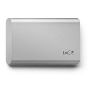 LaCie Portable SSD STKS2000400 - Solid state drive - 2 TB - external (portable) - USB (USB-C connector) - moon silver - with Seagate Rescue Data Recovery