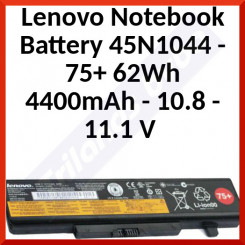 Lenovo Notebook Battery 45N1044 - 75+ 62Wh 4400mAh - 10.8 - 11.1 V - Refurbished / Recycled