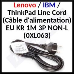 Lenovo / IBM / ThinkPad Line Cord (Câble d'alimentation) EU KR 1M 3P NON-L (0XL063)
