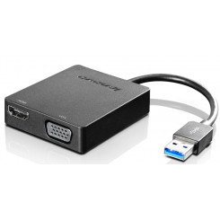 Lenovo Universal USB 3.0 to VGA/HDMI Adapter - External video adapter - USB 3.0 - HDMI, VGA
