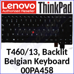 Lenovo ThinkPad T460s Backlit Genuine (Original) Replacement Keyboard 00PA458 - (Azerty Belgium)