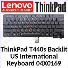 Lenovo ThinkPad T440s Model (20AQ, 20AR) Replacement Backlit Keyboard (Qwerty US International) 04X0169
