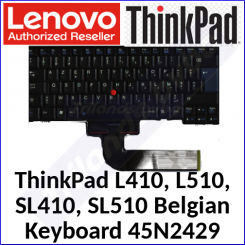 Lenovo ThinkPad Replacement Genuine Keyboard 45N2429 (Azerty Belgium) for ThinkPad L410, L510, SL410, SL510