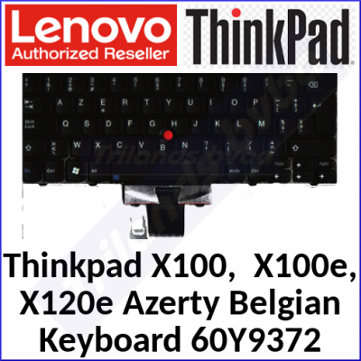 Lenovo ThinkPad X100,  X100e, X120e Genuine Replacement Keyboard (Azerty Belgium) - 60Y9372