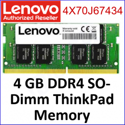 Lenovo 4 GB DDR4 SO-Dimm ThinkPad Memory 03X7048 / 4X70J67434 - DDR4 - 4GB - SODIMM - 2133MHz - PC4-17000