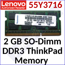 Lenovo 2 GB SO-Dimm Memory 55Y3716 - DDR3, 204-pin, 1333MHz, PC3-10600, CL 9