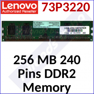 Lenovo 256 MB DIMM 240 Pins DDR2 Memory 73P3220 - Refurbished