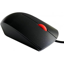 Lenovo SM-8823 Optical USB Mouse with Red Wheel 3 Buttons and Cable 1.5 m - Compatible Right Hand / Left Handed - Black - Special Offer