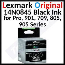 Lexmark 105XL BLACK ORIGINAL (4-Pack) High Yield Ink Cartridges 14N0845 (4 X 510 Pages)
