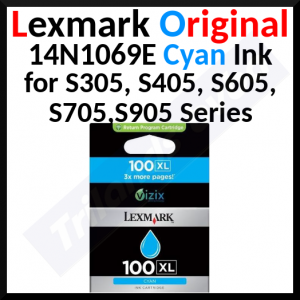 Lexmark 100XL CYAN ORIGINAL High Yield Ink Cartridge 14N1069E (170 Pages)