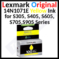 Lexmark 100XL YELLOW ORIGINAL High Yield Ink Cartridge 14N1071E (170 Pages)
