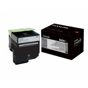 Lexmark 800X1 Black Toner Return Program Original Cartridge 80C0X10 (8000 Pages) for Lexmark CX510de, CX510dthe, CX510dhe
