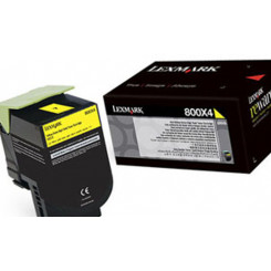 Lexmark 800X4 Yellow Toner Cartridge 80C0X40 (4000 Pages) - Original Lexmark Use & Return Pack for CX510de, CX510dthe, CX510dhe