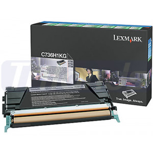 Lexmark C736H1KG Black High Yield Original Toner Cartridge (12000 Pages) for Lexmark C736n, C736dn, C736dtn, X736de,X738de, X738dte
