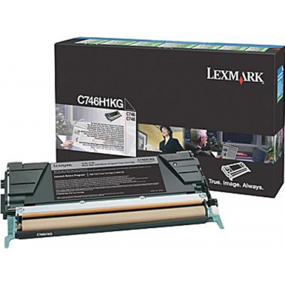 Lexmark C746H1KG Black High Capacity Original Toner Cartridge (12000 Pages) for Lexmark C746dn, C746dtn, C746n, C748de, C748dte, C748e
