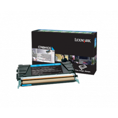 Lexmark C748H1CG Cyan High Yield Original Toner Cartridge (10000 Pages) Return Program Cartridge for Lexmark C748de, C748dte, C748e