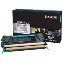 Lexmark X748H1CG Cyan High Yield Original Toner Cartridge (10000 Pages) for Lexmark X746de, X748de, X748dte