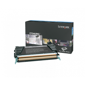 Lexmark C734A2KG Black Toner Non-Return Original Cartridge (8000 Pages) for Lexmark C734n, C734de, C734dtn, C734dn, C734dw, C736n, C736dn, C736dtn, X736de,X738de, X738dte