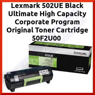 Lexmark 502UE BLACK ORIGINAL ULTIMATE High Yield Corporate Toner Cartridge 50F2U0E - 20.000 Pages