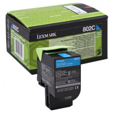 Lexmark 802C Cyan Original Toner Cartridge (1000 Pages) for Lexmark CX310dn, CX310n, CX410de, CX410dte, CX410e, CX510de, CX510dhe, CX510dthe
