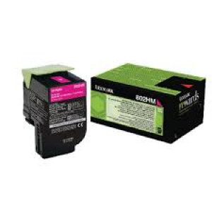 Lexmark 802HM High Yield Magenta (Return Program) Original Toner Cartridge 80C2HM0 (3000 Pages) for Lexmark CX410de, CX410dte, CX410e, CX510de, CX510dhe, CX510dthe
