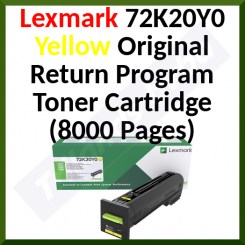 Lexmark 72K20Y0 Yellow Original Return Program Toner Cartridge (8000 Pages)